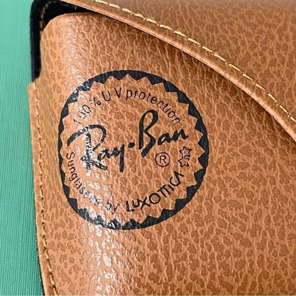 Ray Ban Original Brown Leather Style Medium Case - Fits most Rayban Sunglasses - Picture 2 of 9